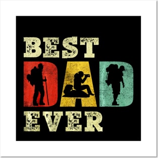 Best Hiking Dad Ever Shirt Vintage for Dad Father Gift Posters and Art